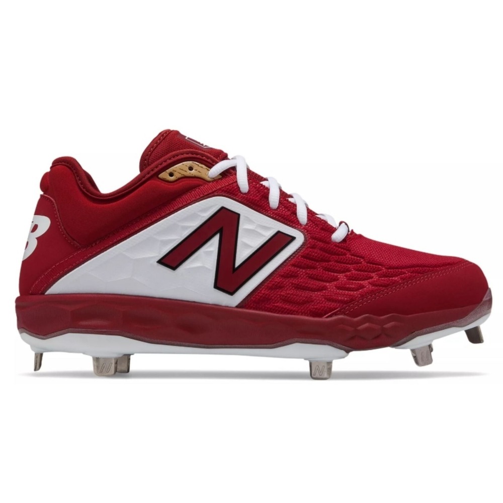 New Balance men baseball cleats L3000MW4 red low cut metal spikes sz 15 $145